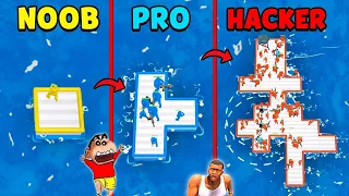 WAR of RAFTS with SHINCHAN and CHOP | NOOB vs PRO vs HACKER