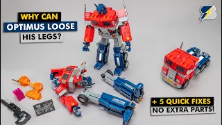 LEGO Optimus is losing his legs easily? Here's the reason + 5 fixes without extra parts!
