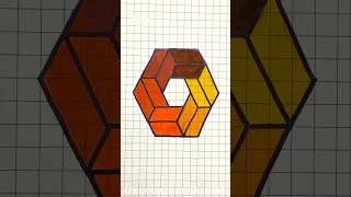 Mastering the Art of 3D Geometric Patterns: Unleashing Creativity on Graph Paper✍🏻 #shorts #3d #art