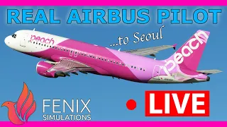 Real Airbus Pilot Flies the Fenix A320 Live! Tokyo to Seoul REPLAY