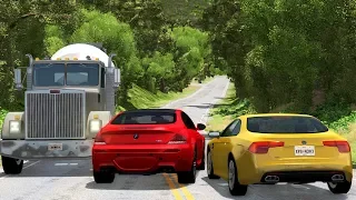 Car Overtaking Crashes Compilation #4 - BeamNG.Drive