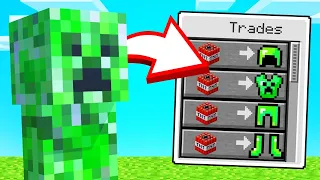 I TRADED A CREEPER And Got His ARMOR! (Minecraft)