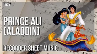 Recorder Sheet Music: How to play Prince Ali (Aladdin) by Robin Williams