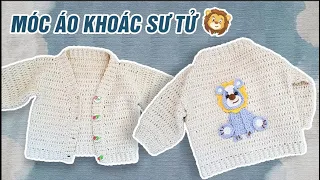 Bài 333: Móc áo khoác len cổ tim | size 0-3 tháng | Bi Do Handmade