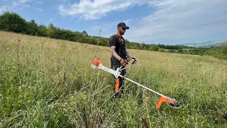 Cutting big dry grass with Stihl Fs 361-C with autocut 46-2 with 3,3 mm trimmer line.