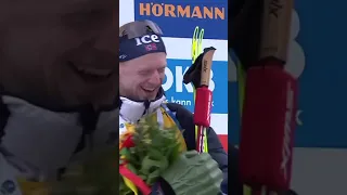 The Incredible Johannes Boe 💪🏼 During the Medal Ceremony 🥇