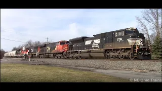 (RE) NS Cleveland Line in Lake Street & Rootstown, OH 2/14/17. Includes a mothballed SD70-M2.