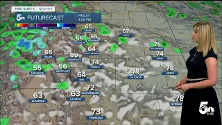 Warm on Friday with scattered afternoon showers and thunderstorms