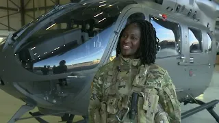 First NC National Guard African American woman pilot takes farewell Black Hawk flight