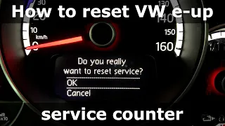 How to reset the car service counter on Volkswagen e-up