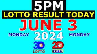 Lotto Result Today 5pm June 3 2024 (PCSO)