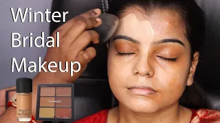 Winter Bridal Makeup /Traditional Indian Bridal Makeup/Step By Step Long Lasting Bridal Makeup