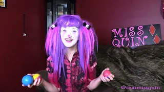 Clown Girl gives a juggling lesson