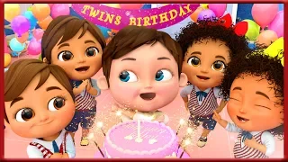 Twin Happy Birthday Song 🎂 School Class Birthday Cake! 🎂 Banana Cartoons