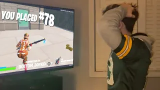 KID SHUTS OFF TV DURING SUPERBOWL TO PLAY FORTNITE AND FREAKS OUT WHEN HE LOSES!!! (PART 2)
