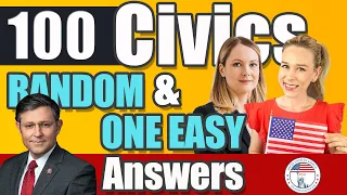 2024 100 Civics Questions and answers in RANDOM Order & SIMPLEST ANSWERS | Officer Ella