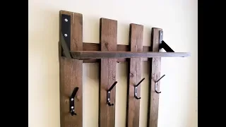 Вешалка для одежды из досок и металла - Clothes hanger from boards and metal