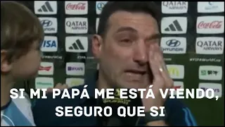 Scaloni ROMPE EN LLANTO en entrevista tras ganar el mundial "MI PADRE ME ESTÁ VIENDO, SEGURO QUE SI"