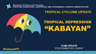 Press Briefing: Tropical Depression "#KabayanPH"  - 11AM Update December 17, 2023 - Sunday