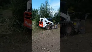 Karczowanie samosiejek-BOBCAT S770 mulczer leśny