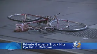 Private Garbage Truck Hits Cyclist In Midtown