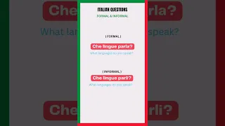 Learn Italian questions   #shorts  #italianlanguage #speakitalian #learnitalian