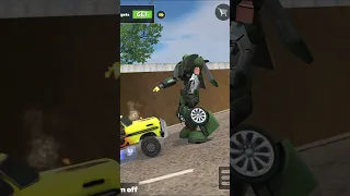 Rope Hero: Vice Town - (Transformer Truck Fight Car Robot) Stone Giant Throw Army Jeep on Police Car