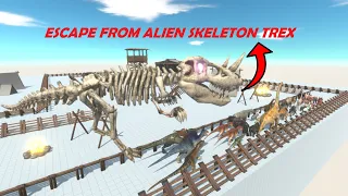 ESCAPE FROM ALIEN SKELETON TREX   - LAST SURVIVOR - ARBS - Animal Revolt Battle Simulator