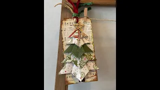 Folded Christmas Tree Tag  using Scrapbooking Paper