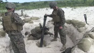 Marines Fire 81mm Mortars at Camp Lejeune