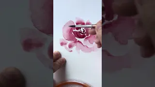 Beginner Simple Watercolor Rose Flower