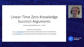 Zero Knowledge Succinct Arguments with a Linear Time Prover - Jonathan Bootle