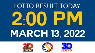 Lotto Results Today March 13 2022 2pm Ez2 Swertres 2D 3D 6/49 6/58 PCSO