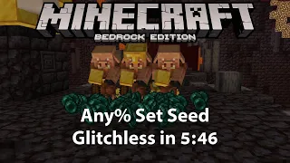 Minecraft Bedrock Set Seed Glitchless in 5:46