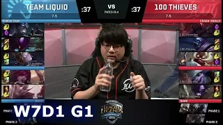 Team Liquid vs 100 Thieves | Week 7 Day 1 of S8 NA LCS Spring 2018 | TL vs 100 W7D1 G1