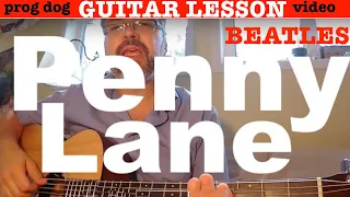 Beatles "Penny Lane" GUITAR LESSON  - Acoustic Guitar