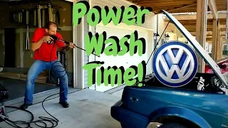 Mk1 Volkswagen Cabriolet 1.8T Swap Project Getting Underway Starting with Power Washing