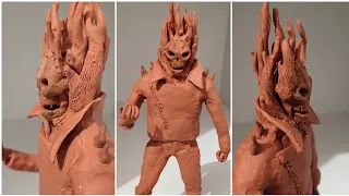 ghost rider clay sculpture , nicolas cage