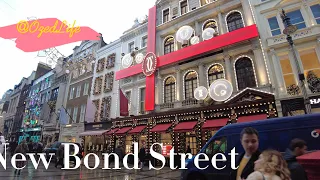 New Bond Street, London, Christmas week walkthrough (2022) - Ft: Cartier decorations!