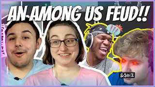 Sidemen - KSI vs TOMMYINNIT FIGHT on AMONG US | Eli and Jaclyn REACTION!!