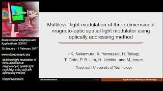 SD&A 2017: Multilevel light modulation of three-dimensional magneto-optic spatial light modulator...