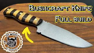stone washed acid etched bushcraft knife build #bushcraftknife #knife #knifehandle