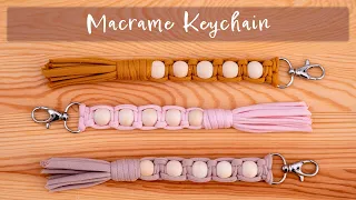 DIY Macrame Keychain with Wooden Beads