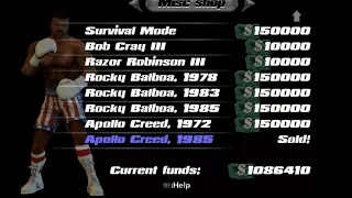 Rocky legends (PS2) Unlock Apollo Creed and Equipment