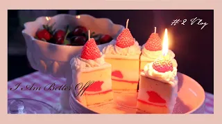 SUB) I Am Better Off: #2 Vlog/Strawberry cake candle