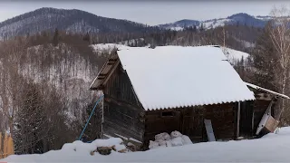 Everyday Hard Life of a Large Family in a Highland Village. Winter Routine Away From Civilization