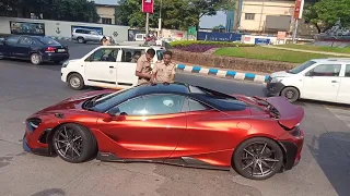 Super cars in Mumbai 🥵| police reaction on McLaren 765LT spider