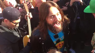 Jared Leto is singing "Walk on water" on Palace square in Saint Petersburg, Russia