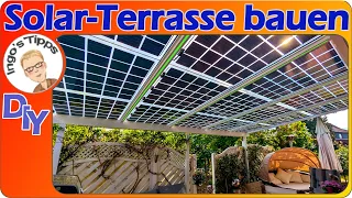 Solarterrasse mit RIXIN Solarglas-Glasmodulen bifacial 2400Wp selber bauen und umrüsten | IngosTipps