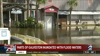 Parts of Galveston in flood water